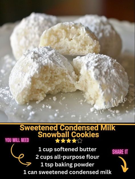 Seafood Soul Food Original 🔥 | Sweetened Condensed Milk Snowball Cookies | Facebook Banana Dessert Recipes, Snowball Cookies, Banana Dessert, Cookie Exchange, So Yummy, Sweetened Condensed Milk, Condensed Milk, Food Gifts, Soul Food