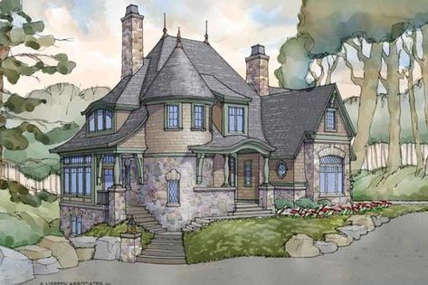 Shingle House Plans, Victorian Ideas, Shingle House, Victorian House Plans, Cozy Cottages, Storybook Homes, Fairytale Cottage, Craftsman Style House, Casas The Sims 4