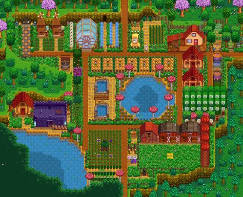 Stardew Valley Wilderness Farm Design, Stardew Farm Layout Wilderness, Sdv Wilderness Farm, Monster Farm Stardew Valley, Stardew Valley Adventures Guild, Stardew Wilderness Farm, Stardew Valley Monster Farm Layout, Wilderness Farm Layout Stardew, Wilderness Farm Stardew Valley