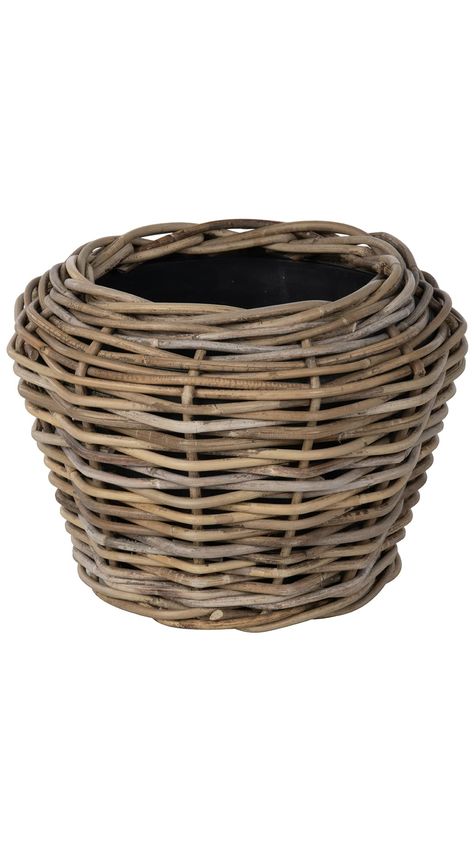 PRICES MAY VARY. Give your houseplants a new life by displaying them in an elegant hand-woven basket. Add a touch of coastal chic to your interior in an instant! With its solid, non-removable plastic plant pot inside and a protective finish, you can safely use this as an outdoor basket planter. Available in X-Small, Small, Medium, Large, and X-Large sizes Rattan Planters, Planter Basket, Plastic Plant Pots, Urn Planters, Indoor Outdoor Planter, Basket Planters, Outdoor Planter, Outdoor Pots, Jaco