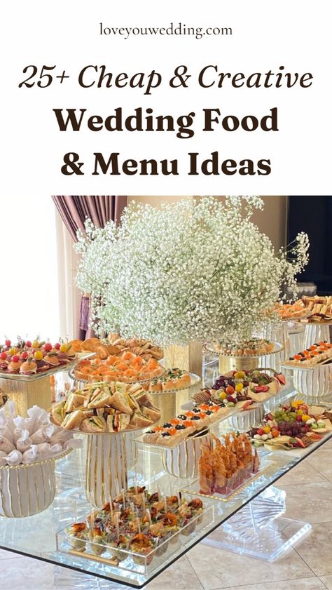 25+ Creative & Cheap Wedding Food Ideas. Planning a wedding and need cheap food ideas that don’t break the bank? We’re here to help! Whether you're thinking about a buffet, Mexican, Indian, BBQ, or more, we have the best budget wedding food and menu suggestions. These affordable wedding reception food ideas and DIY options will keep your guests happy without stretching your budget. Simple Wedding Luncheon Ideas, Food To Serve At A Wedding, Outdoor Wedding Catering Ideas, Budget Friendly Wedding Food Ideas, Italian Wedding Buffet Ideas, Wedding Menu Ideas On A Budget, Wedding Food On A Budget Ideas, What To Serve At A Wedding, Best Wedding Food Dinner