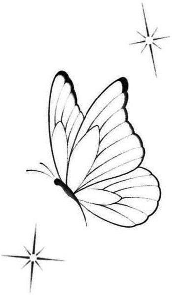 Butterfly To Trace, Butterfly On Flower Drawing Easy, Simple Butterfly Drawing Outline, Side Butterfly Drawing, Easy Butterfly Drawing Simple, Butterfly Sketch Simple, Butterfly Drawings Easy, Butterfly Drawing Sketches, Butterfly Easy Drawing