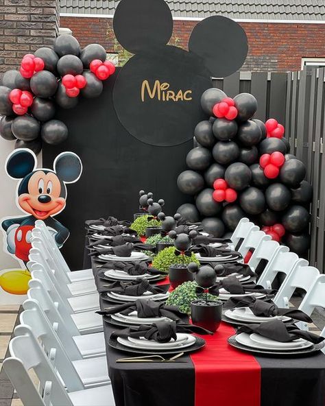 Mickey Mouse Birthday Table Decorations, Mickey Mouse Party Table Decor, Mickey Mouse Table Decor, Mickey Mouse Boy Birthday, Mickey Mouse 2nd Birthday Decorations, Disney Theme Birthday Party For Boys, First Birthday Boy Mickey Mouse, Mickey Mouse 1st Birthday Party Boy, Diy Mickey Mouse Birthday Party