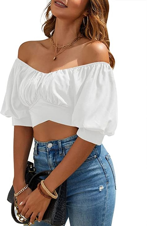 Flowy Dress Casual, Trendy Top, Clothing Retail, Summer Crop Tops, Personalized Clothes, Shoulder Crop Top, Flowy Skirt, Beach Shirts, Trendy Tops