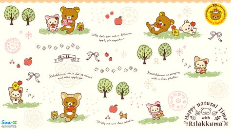 Rilakkuma Computer Wallpaper, Rilakkuma Homescreen Layout, Rilakkuma Ipad Wallpaper, Rilakkuma Desktop Wallpaper, Rilakkuma Wallpaper Desktop, Rilakuma Wallpapers, Rilakkuma Wallpaper, Nice Drawings, Cute Laptop Wallpaper