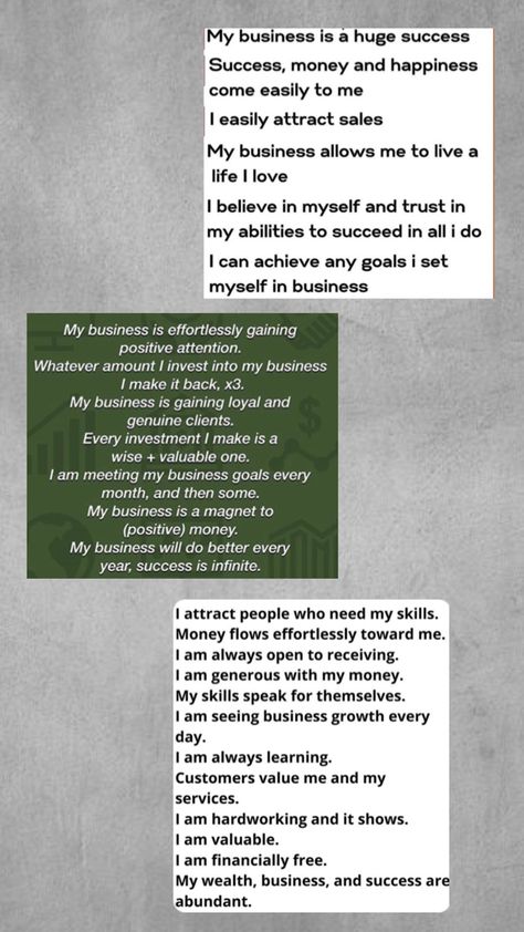 Business Owner Affirmations Affirmations for Entrepreneurs Positive Affirmations for Business Success Daily Affirmations for Business Owners Entrepreneur Affirmations Affirmations for Business Growth Success Mindset Affirmations Affirmations for Entrepreneurial Confidence Business Success Affirmations Positive Thinking for Entrepreneurs Entrepreneur Affirmations, Mindset Affirmations, Affirmations Positive, I Believe In Me, Success Affirmations, Law Of Attraction Affirmations, Money And Happiness, Business Success, Success Mindset