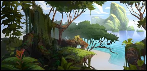 Painting with Lasso tool - Armand Serrano Armand Serrano, Fantasy Background, Visual Development, Environmental Art, Painting Tips, Natural Environment, Amazing Art, Art Style, Cityscape