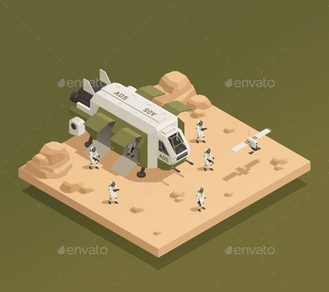 Isometric Space Station, Low Poly Astronaut, Low Poly Spaceship, Rocket Animation, 3d Island, Space Environment, Interior Design Portfolio Layout, Sci Fi Building, Space Colony