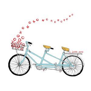 Tandem Living: Going in the Same Direction | Compelled Bicycle Pictures, Bike Love, Bicycle Illustration, Tandem Bicycle, Bike Drawing, Bike Illustration, Tandem Bike, I Want To Ride My Bicycle, Bicycle Art