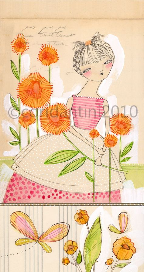 . Cori Dantini Art, Watercolor Motifs, Cori Dantini, I Miss Summer, Fun Watercolor, Stencil Projects, Whimsical Paintings, Sketchbook Art Journal, Sketch Inspiration