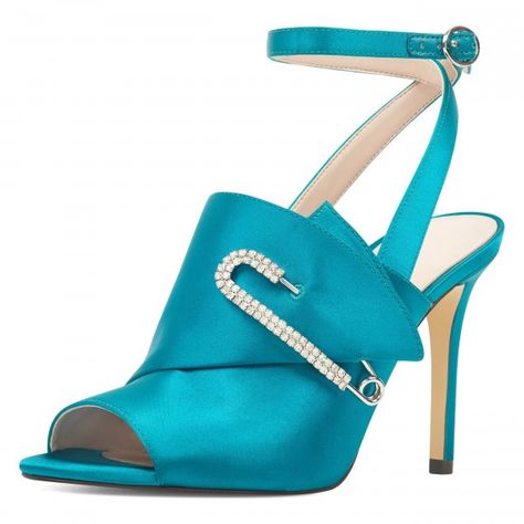 Desinger Shoes, Turquoise Heels, Pencil Heels, Chic Heels, Ankle Strap Sandals Heels, Sandal Shoes, Carrie Bradshaw, Ankle Strap Heels, Ankle Straps