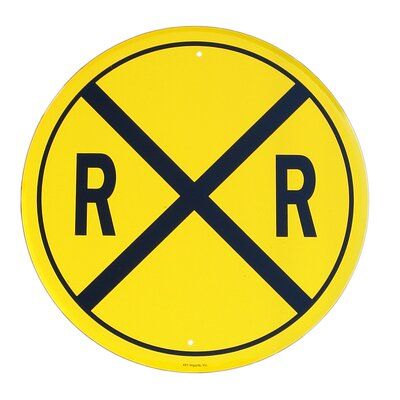 Treasure Gurus Railroad Crossing Sign Round Metal Train Signal Train Bedroom, Railroad Crossing Signs, Railroad Crossing, Crossing Sign, Train Party, Retail Signs, Garage Signs, Porcelain Signs, Tin Metal