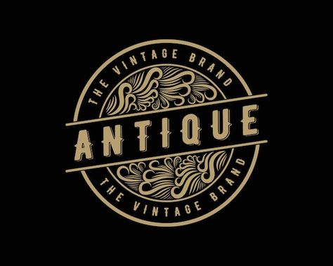 Calligraphic Logo, Antique Restaurant, Antique Logo, Ornamental Frame, Logos Retro, Seni Pop, Logo Minimalista, Vintage Logos, Desain Buklet