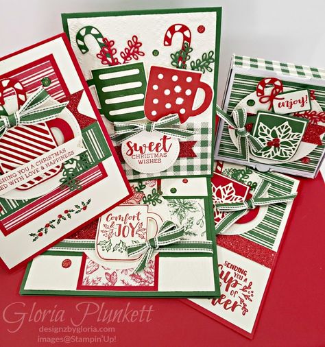 Cup Of Cheer, Cheers Card, Dandelion Wishes, Christmas Craft Fair, Pizza Box, Coffee Cards, Christmas Cup, Stampin Up Christmas, My Class