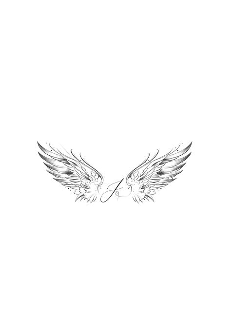 Detailed Angel Wings Tattoo, Angel Wings Tattoo On Back Women, Angels Wings Tattoo, Tattoos For Lost Ones, Angel Wing Tattoo Designs, Angel Wings Tattoo Stencil, Tattoo Angel Wings, Fill In Tattoo Ideas Sleeve, Tattoo Sentences