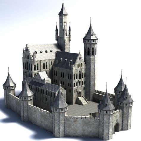 Fantasy Castle Layout, Medieval Castle Layout, Château Minecraft, Castle Layout, Model Castle, Casa Fantasy, 3d Castle, Castle Plans, Spooky Castles