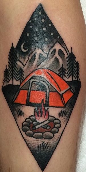 Ryan Cooper Thompson Scene Tattoos, Ryan Cooper, F Tattoo, Camping Tattoo, Peace Tattoos, Hiking Tattoo, Forest Tattoos, Metal Tattoo, Out Of My Comfort Zone