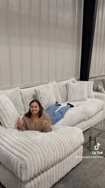 Mirage Furniture Outlet on Instagram: "The best couch…ever?😍😍 Sink into this plush oversized sectional that’s available in four different colors and ready to be your new favorite couch.☁️ Now available at the Mirage Furnishing Outlet! #furniture #shopping #couch" Soft Couches, Huge Couch, Fuzzy Couch, Aesthetic Couch, Fluffy Couch, Couches Living Room Comfy, Couch Comfy, Cuddle Couch, Best Couch