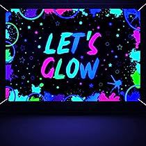 Light Themed Party, Dance Party Decorations, Neon Party Supplies, Space Party Decorations, Neon Birthday Party, Happy Birthday Black, Streamer Backdrop, Neon Birthday, Glow Birthday