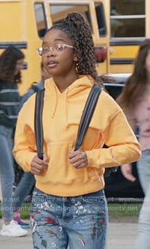 Diane’s yellow Champion hoodie on Black-ish. Outfit Details: https://wornontv.net/182721/ #Blackish Yellow Champion Hoodie, Marsai Martin, Diane Johnson, Black Ish, Champion Hoodie, Other Outfits, Outfit Details, Yellow, Black