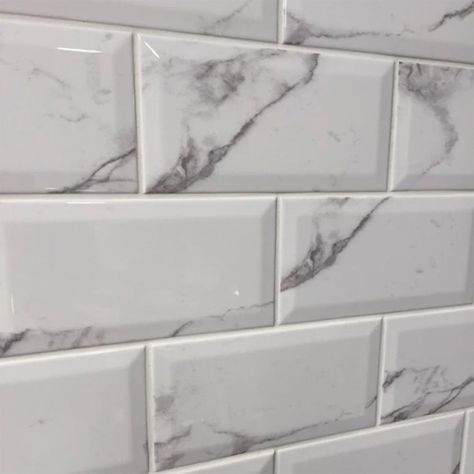 TILE ALERT... Brick Wall Tiles, Metro White, Carrara Tiles, Subway Tile Backsplash Kitchen, Coloured Grout, White Ceramic Tiles, Metro Tiles, Brick Tile, Printed Tile