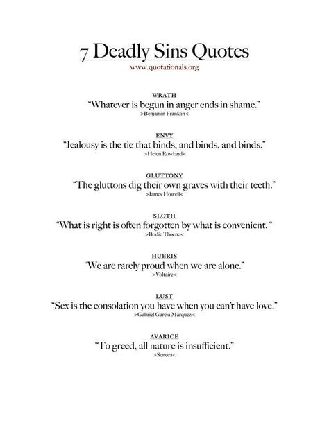 Sins Quotes, The 7 Deadly Sins, Sin Quotes, Latin Quotes, Quote Tattoos, Selfie Captions, Motiverende Quotes, 7 Deadly Sins, Book Writing Tips