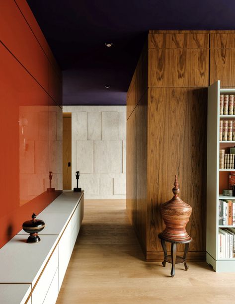 Glass Apartment, Athens Apartment, White Oak Table, Lacquered Walls, Glass Pavilion, Berlin Apartment, Wall Niche, Teak Wall, Maison Jansen