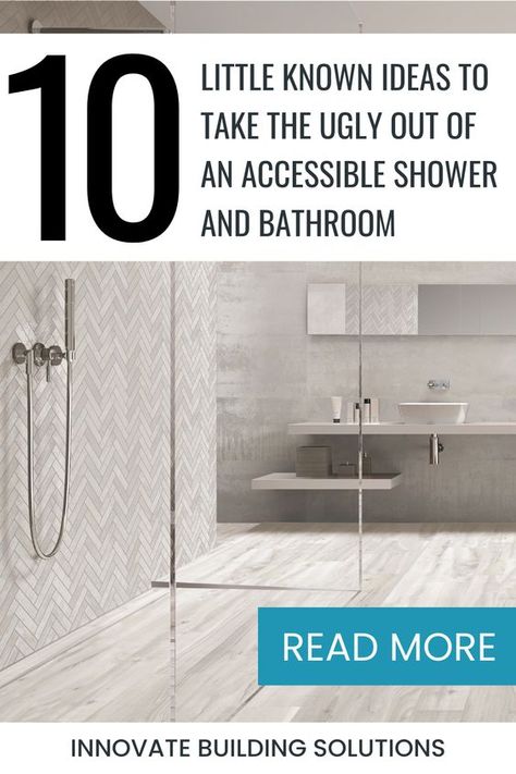 NEW POST! Check out these 10 ideas for an accessible shower or bathroom which is not only safe but also stylish! Click the link to learn more. bathroom design ideas | Aging in place | Bathroom design ideas #handicapaccessible #bathroomremodel Shower Ideas For Elderly, Bathroom For Wheelchair Users, Modern Wheelchair Accessible Bathroom, Wheelchair Accessible Bathroom Layout, Age In Place Bathroom Design, Modern Handicapped Bathroom Ideas, Ada Shower Ideas, Ada Bathroom Design Floor Plans, Ada Accessible Bathroom