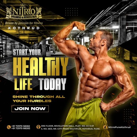 Start your healthy
Life today! 
Creative Social Media Post Gym Creative Poster, Gym Social Media Post, Creative Social Media Post, Social Media Campaign Design, Gym Banner, Tragic Hero, Campaign Design, Design Campaign, Gym Poster