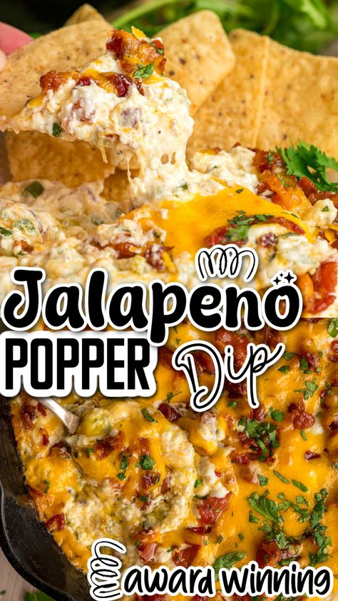 🔥 Football Dip Alert! 🔥 Kick off your game day with this mouthwatering Jalapeno Popper Dip—a perfect appetizer hot dip that’s sure to score big with your crowd! Packed with creamy cheese, and zesty jalapenos it's the ultimate addition to your football party spread. Best Appetizer Recipes Football Season, Best Football Dip Recipes, Jalapeños Popper Dip, Jalapeño Dip Recipe, Hot Cheese Dip Crockpot, Jalopinos Poppers Dip, Crockpot Jalapeno Popper Dip, Dips For Football Season, Jalapeno Popper Dip Crockpot