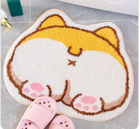 Corgi Funny, Corgi Butts, Corgi Dog, Punch Needle, Tufted Rug, Bath Rugs, Bath Rug, Playful Design, Rug Design