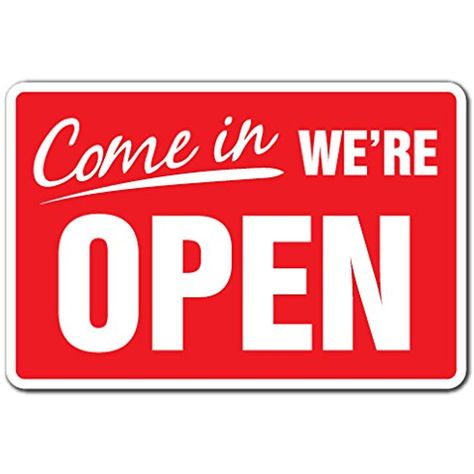 COME IN WE'RE OPEN Business Sign store hours yes we are open closed| Indoor/Outdoor | 17" Tall ** Click image for more details. (This is an affiliate link) #DecorativeAccessories Come In We Are Open, We're Open Sign, Yes We Are Open, Open Business, Open & Closed Signs, Were Open, Open Sign, Open Signs, Plastic Signs