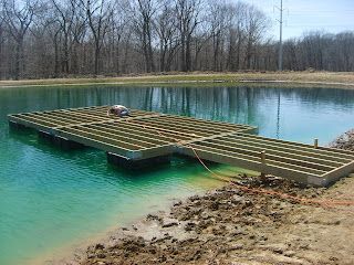 Lots of Various Dock Pictures - Pond Boss Forum Dock Pictures, Floating Dock Plans, Building A Dock, Dock Ideas, Floating Docks, Rainbow Lake, Lake Fun, Fishing Dock, Lake Dock