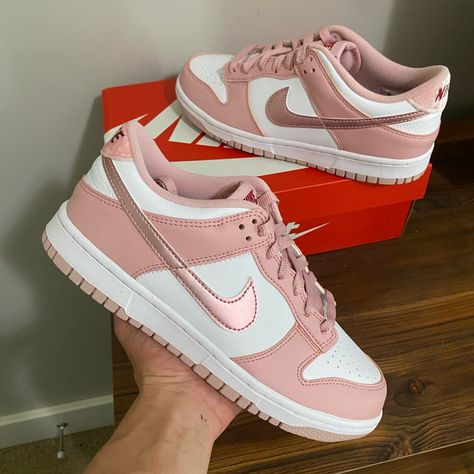 Product Details- Nike Dunk Low "Pink Velvet" (Gs) Condition: Brand New Sku: Do6485-600 Woman Size: 8.5 Men Size: 7 The Shoes Are In The Original Box. Shipping- I Always Ship Within 2 Business Days! Thank You For Shopping! Red Adidas Shoes, Pink Nike Shoes, Black Athletic Shoes, Black Basketball Shoes, White Nike Shoes, Preppy Shoes, Pretty Shoes Sneakers, Cute Nike Shoes, Popular Shoes