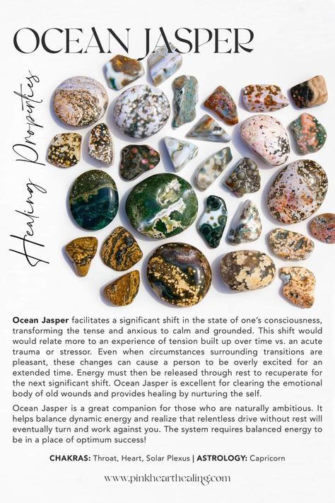 Balance Crystals, Ocean Jasper Meaning, Crystal Grimoire, Witch Crystals, Jasper Meaning, Clear Energy, Heal Your Heart, Divine Purpose, Heart Healing