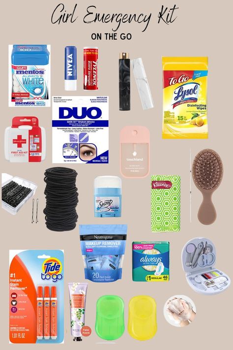 These amazon must have products for on the go that every girl needs a in case of an emergency! Essential Car Kit, Emergency Car Kit For Women, Car Basket Essentials, Girl Emergency Kit, Car Emergency Kit For Women, Car Kit Essentials, Car Basket, On The Go Essentials, Emergency Car Kit