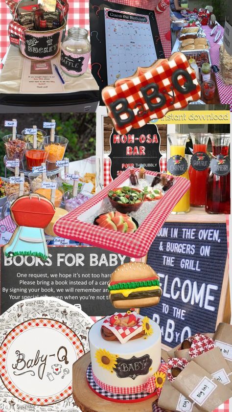 BaBy Q Baby Shower Summertime Baby Shower Themes, Baby B Q Shower Bbq Party, Bbq Themed Baby Shower Ideas, Baby Que Shower Ideas, Baby Q Baby Shower Ideas, Baby Bbq Shower Ideas, Baby Q Shower Ideas Boy, Babyque Shower Ideas, Baby Q Shower Ideas