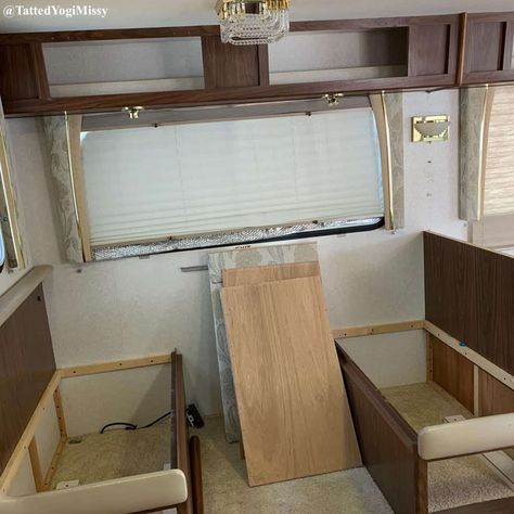 22 RV Owners Who Replaced Their Dining Booth | RV Inspiration Travel Trailer Table Remodel, Camper Banquette Remodel, Taking Dinette Out Of Camper, Rv Dining Table Replacement, Small Dining Booth, Rv Bar Table Ideas, Camper Kitchen Table Remodel, Redone Trailers Camper Interior, Remove Dinette From Camper