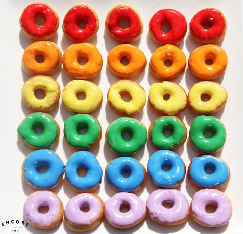 Indulge in our "Pride Doughnuts" for Toronto Pride Month. #PrideMonth #Toronto #Pride Pride Week Ideas, Pride Themed Food, Pride Party Ideas Games, Pride Baked Goods, Pride Party Aesthetic, Pride Themed Party, Pride Treats, Pride Pool Party, Pride Desserts