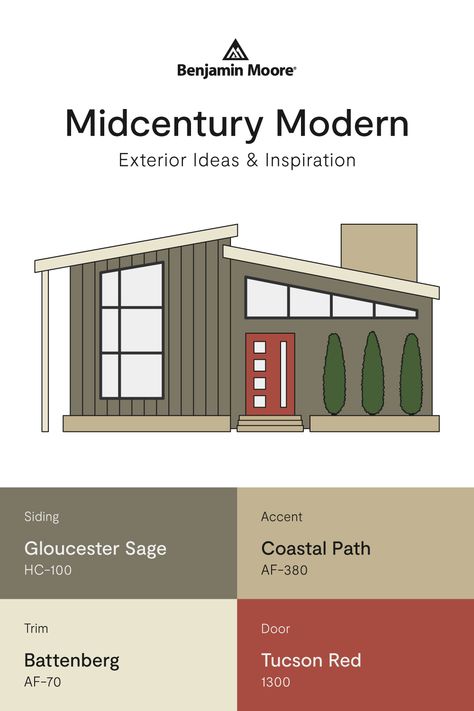 Mid Century Modern Exterior Paint Colors With Red Brick, Mid Century Home Colors Exterior, Mid Century Modern House Exterior Paint Colors, Mid Century Modern Exterior Brick, Midcentury House Exterior Colors, 1970s Exterior Paint Colors, Mid Century Modern Green Exterior, Exterior House Colors Mid Century, Mid Century Modern Split Level Exterior