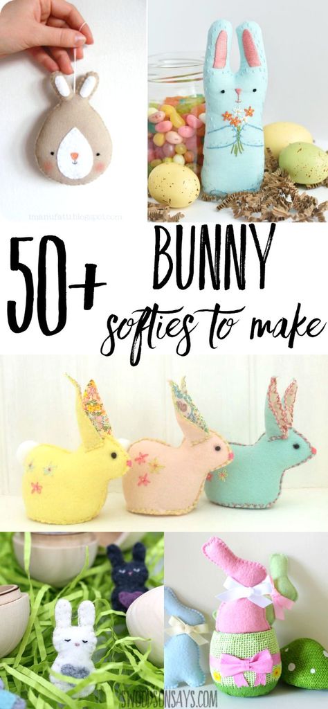 See a huge list of bunny softies to make! So many sewing patterns for stuffed bunny stuffies, with a ton of freebies and all different styles. Great Easter sewing project ideas. Fabric Bunnies To Sew, Stuffed Bunny Pattern Free, Build A Bunny, Spring Primitives, Easter Dyi, Spring Greetings, Bunny Sewing, Easter Sewing, Sewing Project Ideas