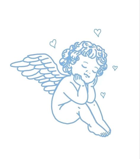 Unique Minimalist Tattoo, Angel Sitting, Angel Flying, Tattoos Cute, Cute Little Tattoos, Getting A Tattoo, Cute Tiny Tattoos, Discreet Tattoos, Dainty Tattoos