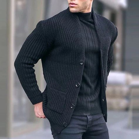 Winter Sweater Coat, Male Sweaters, Mens Cardigan Sweater, New Sweater, Men's Cardigan, Solid Sweaters, Mens Winter, England Fashion, Sweater Crop