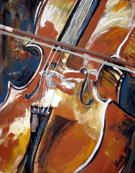 Cello by Noelle Rollins | ArtWanted.com Cello Art, Violin Painting, Music Art Painting, Violin Art, Cello Music, Jazz Art, Music Painting, Canvas Painting Ideas, Easy Canvas Painting