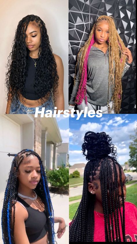 I love these hairstyles. They’re so pretty. Braid With Weave, Hairstyles For Black Teens, Parting Hair, Black Hair Updo Hairstyles, How To Braid, Easy Hairstyles For Thick Hair, Marley Hair, Goddess Braids Hairstyles, Faux Locs Hairstyles