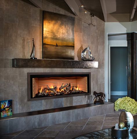 Contemporary Fireplace Designs, Stone Hearth, Home Quotes, Linear Fireplace, Quotes Home, Fireplace Tv Wall, Living Room Decor Fireplace, Contemporary Fireplace, Fireplace Remodel