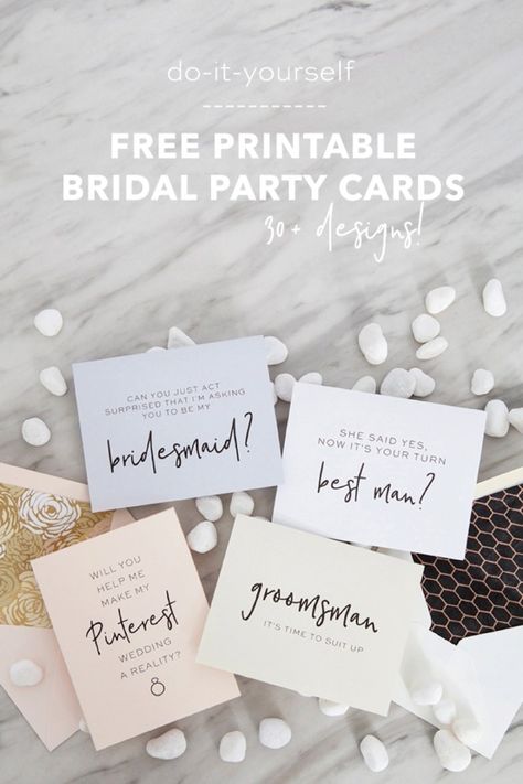 30+ free printable Will You Be My Bridal Party cards! Bridesmaid Cards Funny, Bridesmaid Proposal Diy, Bridesmaid Thank You Cards, Groomsman Card, Wedding Stamps, Bridesmaid Diy, Be My Groomsman, Asking Bridesmaids, Bridesmaid Thank You