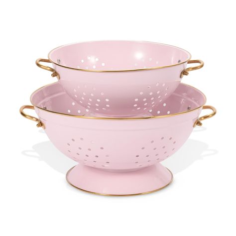 PRICES MAY VARY. 2 Different Sizes : BeFare kitchen colander set include 3-Quart and 5-Quart, it's available for daily and party use, and it could be a good decoration as well. 【Good Quality Material】: Colander is made of durable metal, with food-safe powder coated, even after long time using, it wont be rusted. 【Professional design】: The durable metal handles is comfortable to hold. The handle is fixed by screw, it won't come off easily. The ultra-wide base design make it avoid to tip over. 【Dr Pink And Gold Kitchen Ideas, Pink And Aqua Kitchen, Cute Colorful Kitchen, Hot Pink Kitchen Decor, Kitchen Items Aesthetic, Pink Kitchen Accents, Pink Kitchen Decor Ideas, Pink Kitchenware, Kitchenware Aesthetic