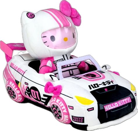 Sanrio Collection, Hello Kitt, Hello Kitty And Friends, Kitty Plush, Speed Racer, Hello Kitty Plush, Sanrio Characters, Finish Line, Race Cars