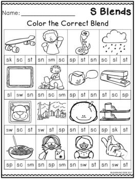 Beginning Blends Worksheets - S Blends Blending Letter Sounds Activities, Blends Worksheets Kindergarten, S Blends Worksheets, R Blends Worksheets, Beginning Blends Worksheets, Phonics Blends Worksheets, Second Grade Phonics, Phonics Worksheets Grade 1, Poetry Vocabulary